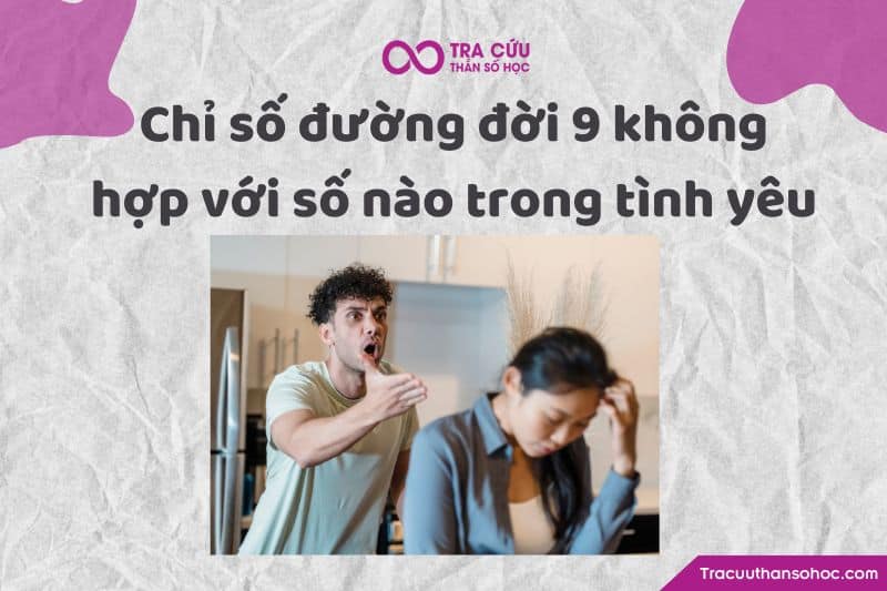 Chỉ số đường đời 9 không hợp với số nào trong tình yêu